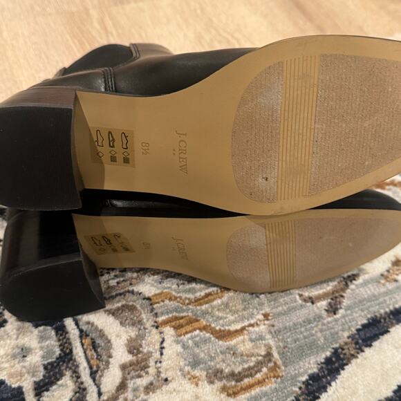 J. Crew Leather Chelsea Elastic Ankle Booties Round Toe Black Size US 8.5 NWOB - Picture 11 of 13